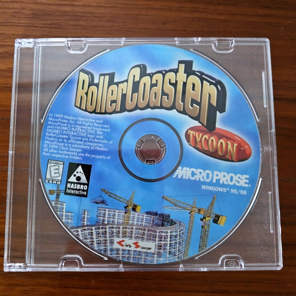 Roller Coaster Tycoon PC Vintage Game 1999 Windows 95 98 in Jewel Case